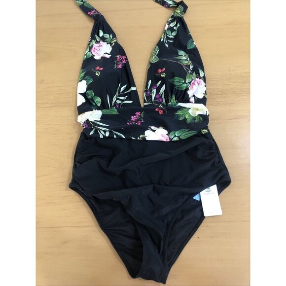 Cupshe Women's One Piece Bathing Suit V-neck Halter Beach Swimwear Sz XL - Picture 1 of 7